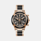 GC Round Black Chronograph watch