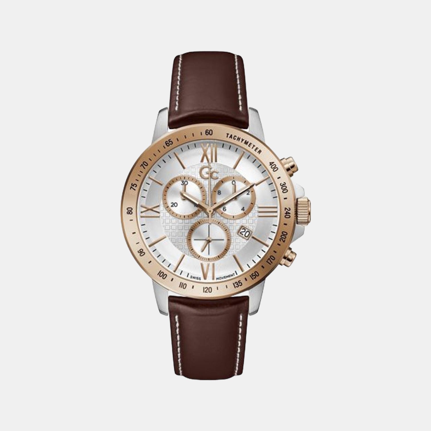 GC Round Silver Chronograph watch