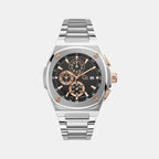 GC Round Black Chronograph watch