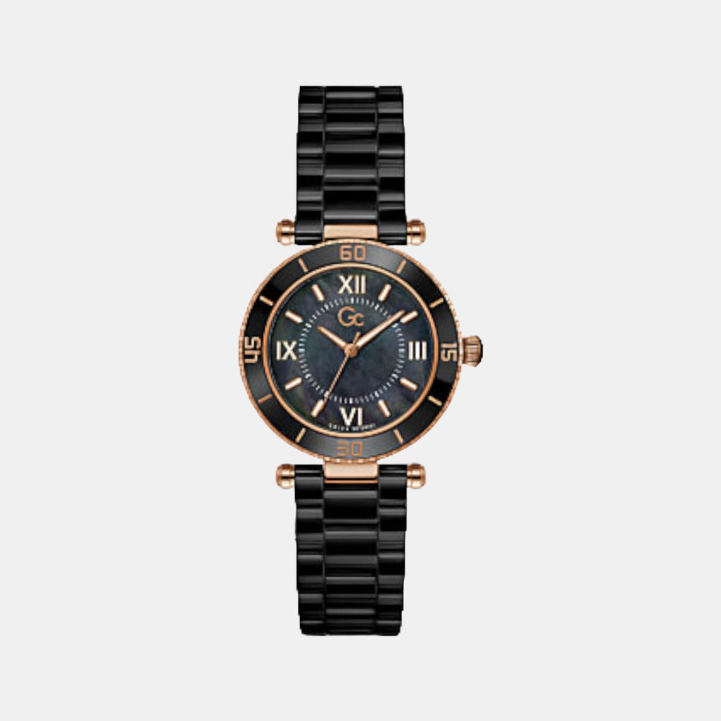 GC Round Black Analog watch