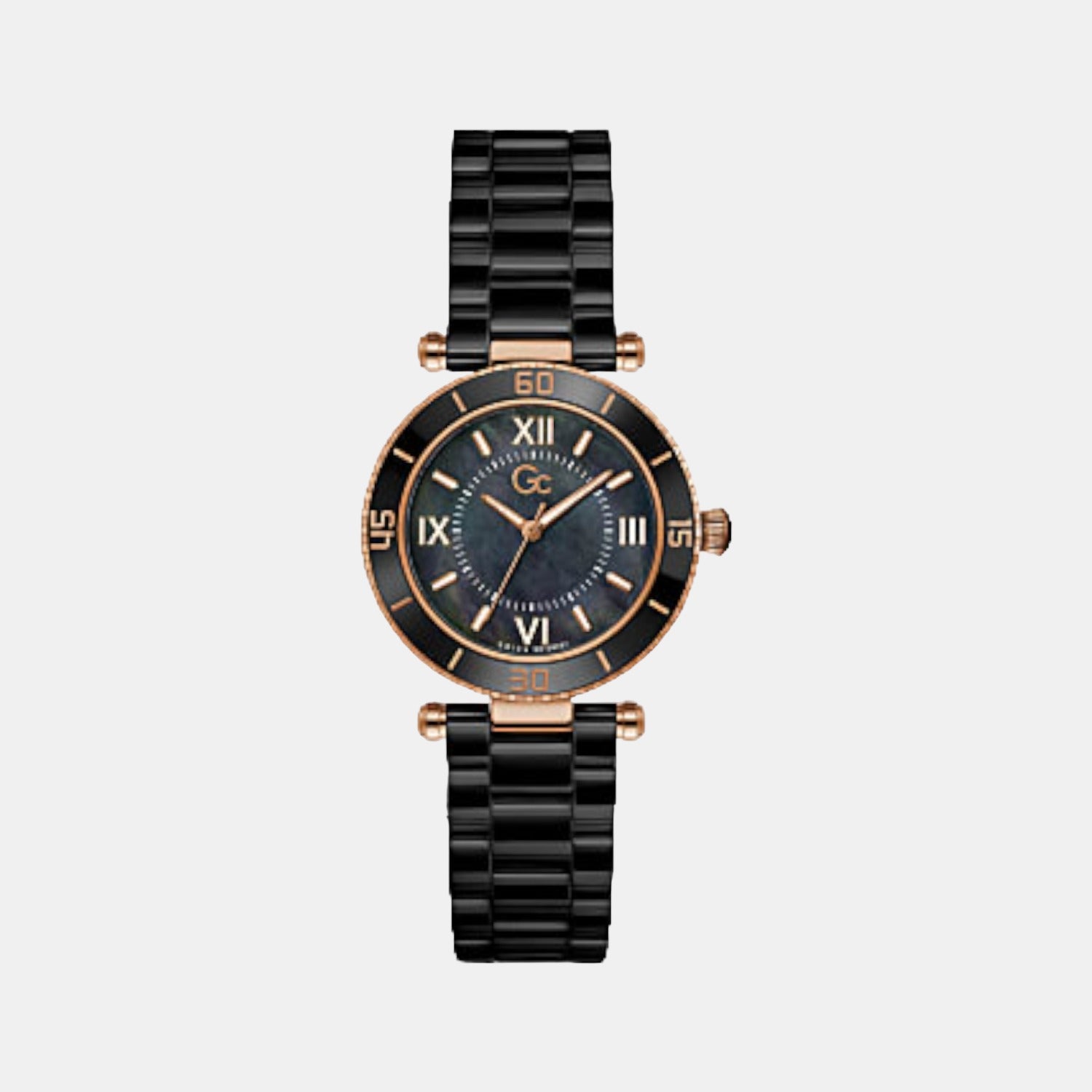 GC Round Black Analog watch