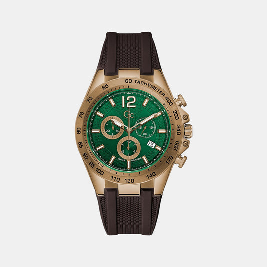 Male Green Silicon Chronograph Watch Z07003G9MF