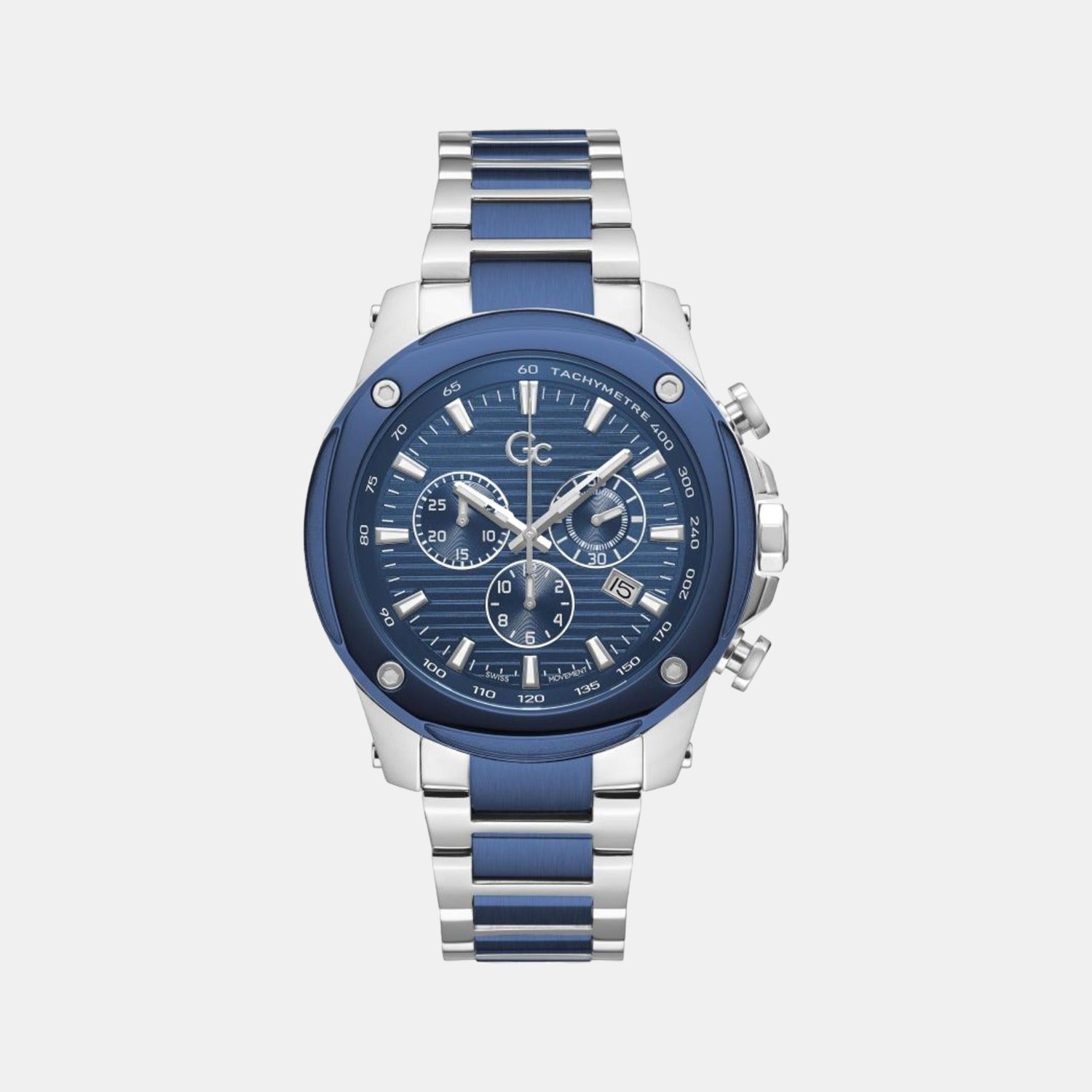 GC Male Blue Analog Stainless Steel Watch GC Just In Time