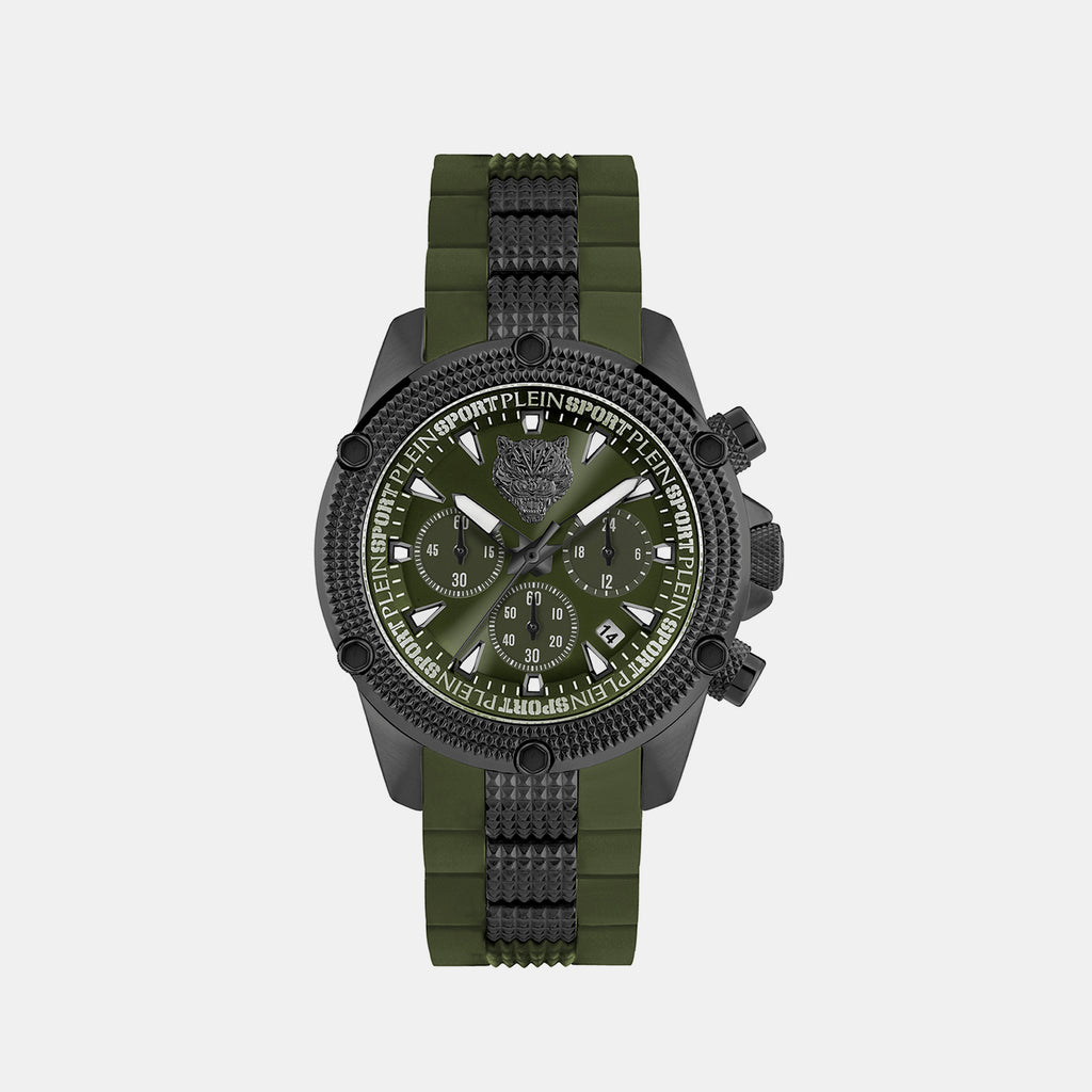 Plein Sports Round Green Chronograph watch