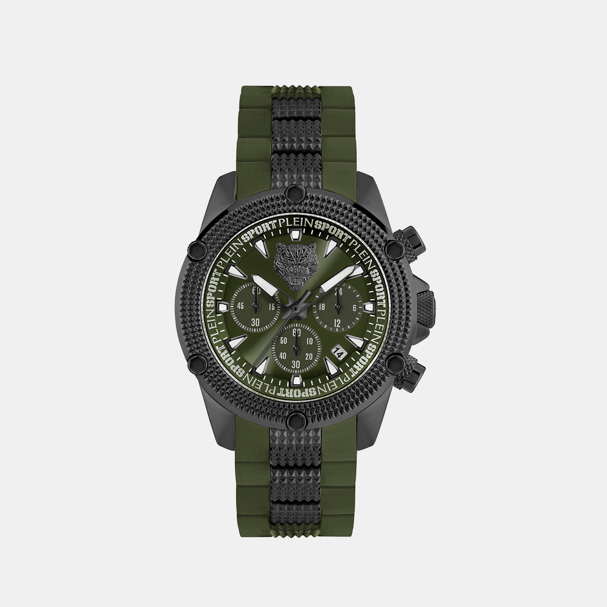 Plein Sports Round Green Chronograph watch
