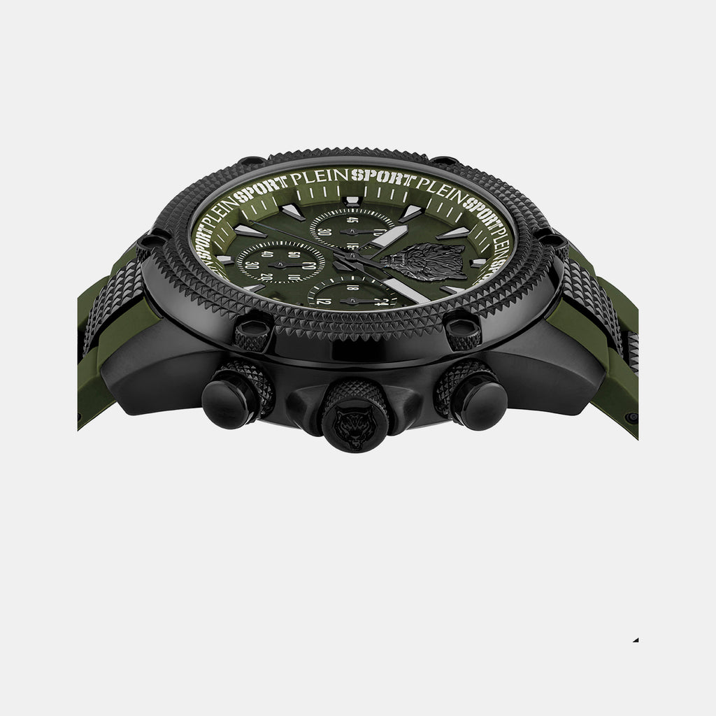 Plein Sports Men Round Green watch