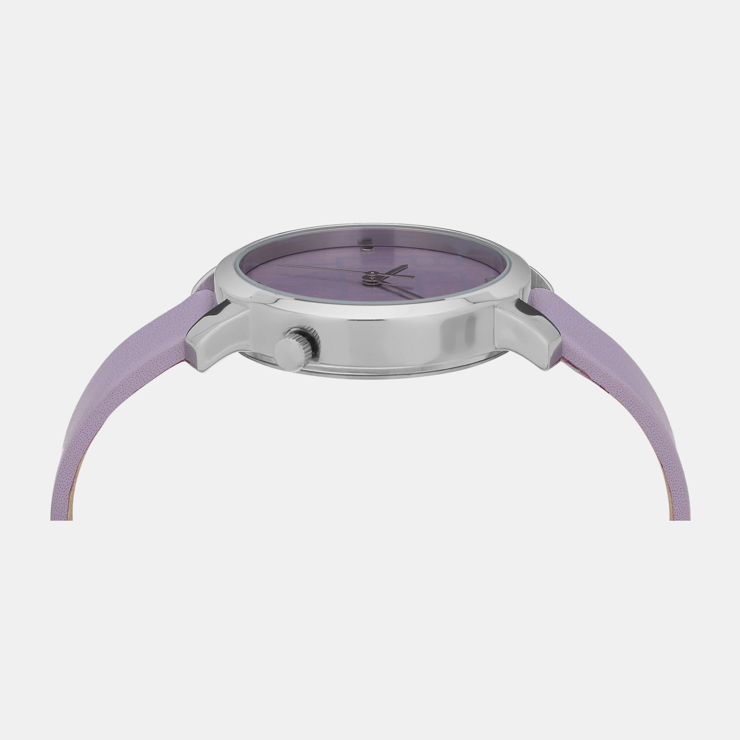 Iconic Lavender Female 3 Hands Analog Leather Watch UWUCL0705