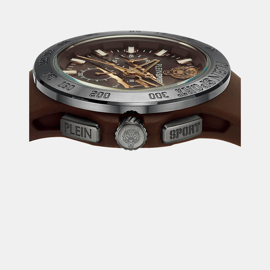 Plein Sports Men Round Brown watch