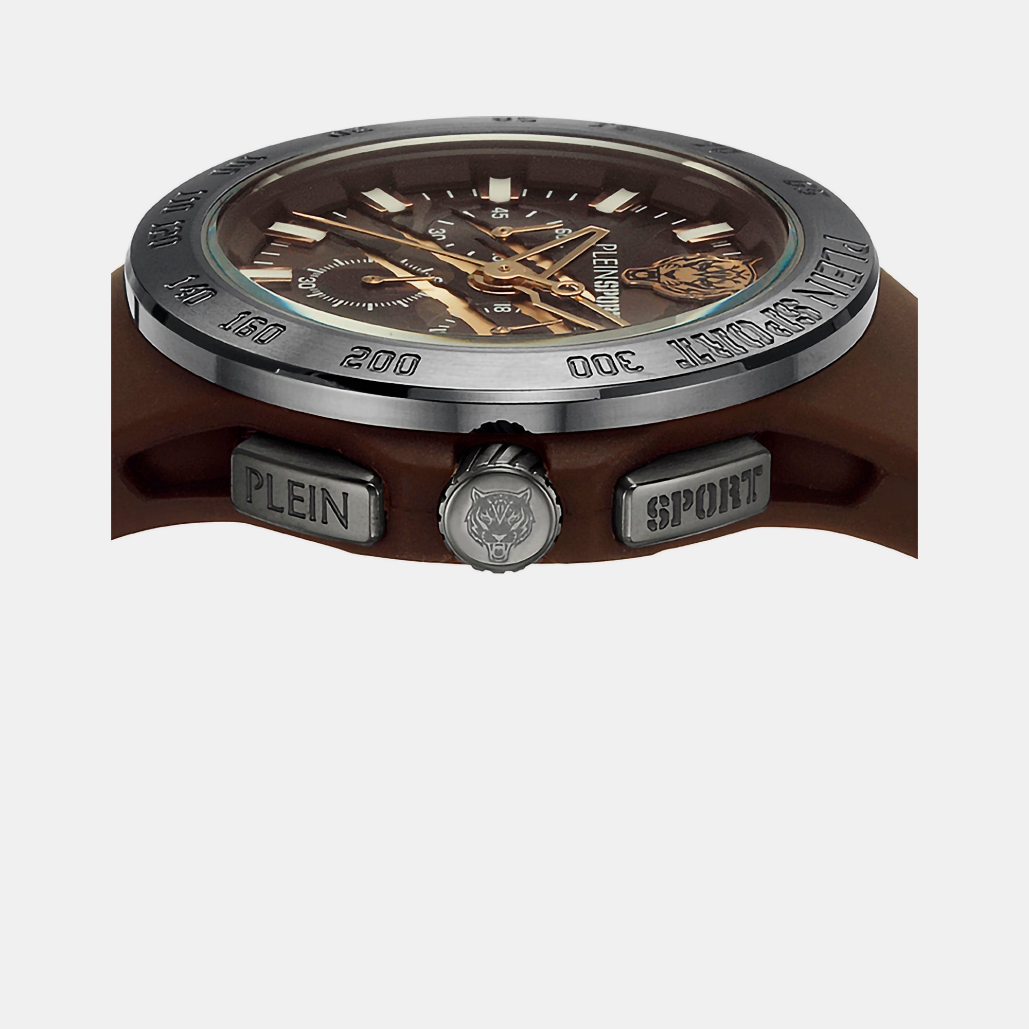 Plein Sports Men Round Brown watch