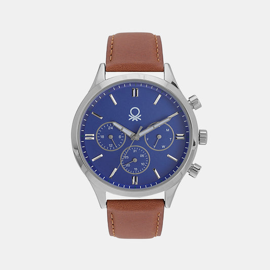 Signature Blue Male Multifunction Analog Leather Watch UWUCG0003