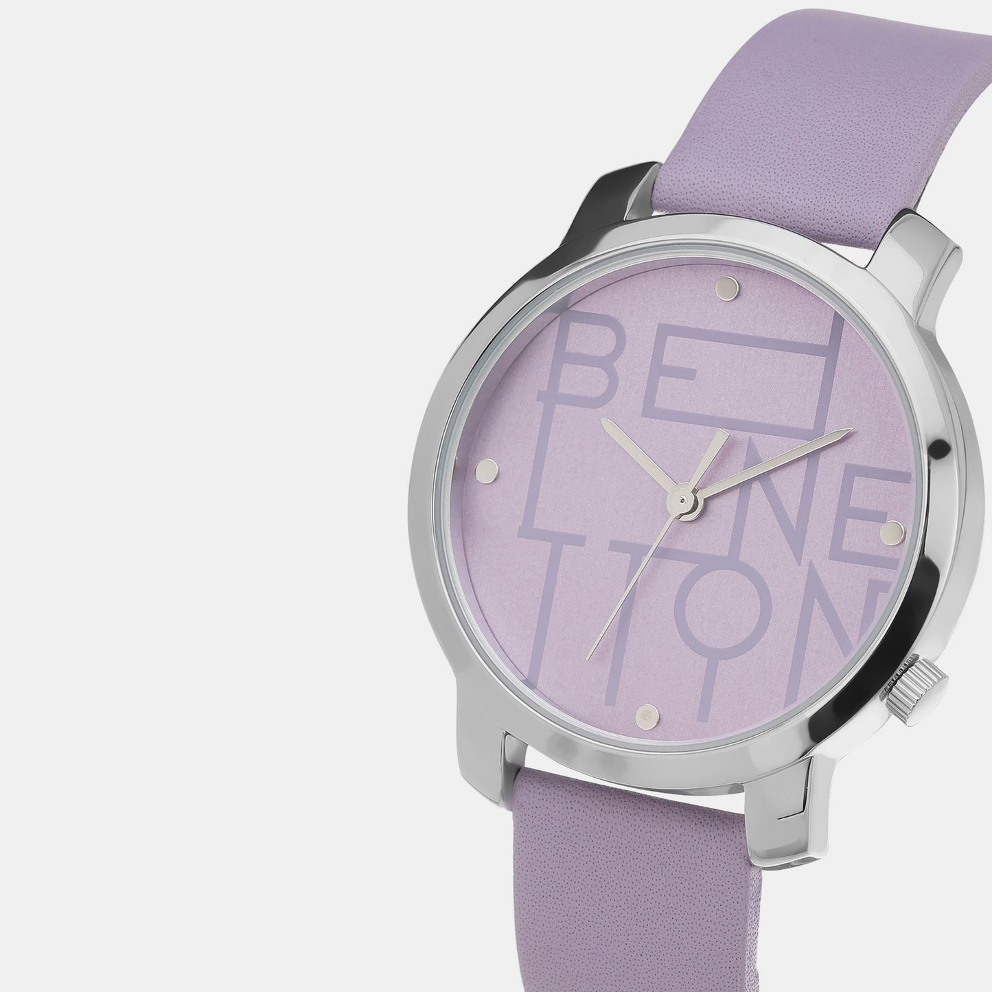 Iconic Lavender Female 3 Hands Analog Leather Watch UWUCL0705