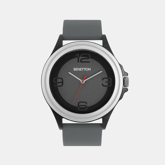 Iconic Grey Male 3 Hands Analog Silicon Watch UWUCG0307